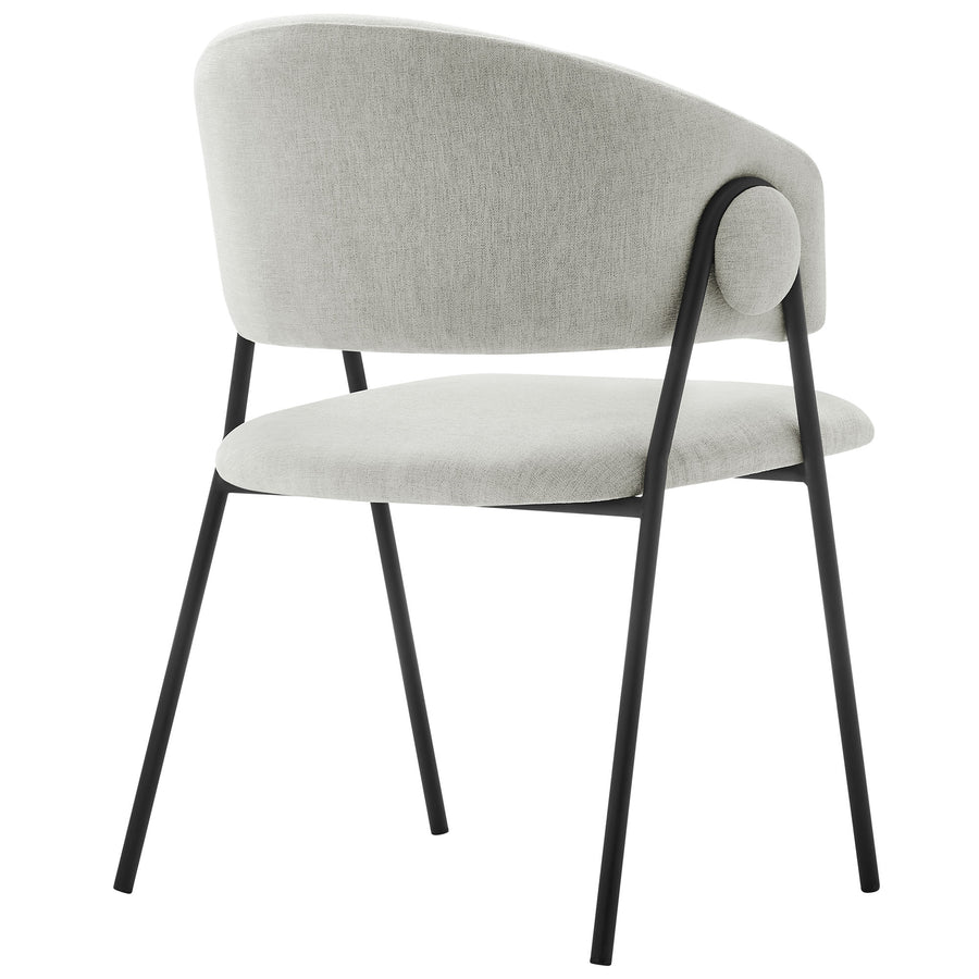 Ronan Upholstered Heathered Chenille Dining Chairs Set of 2 in Newsprint Black