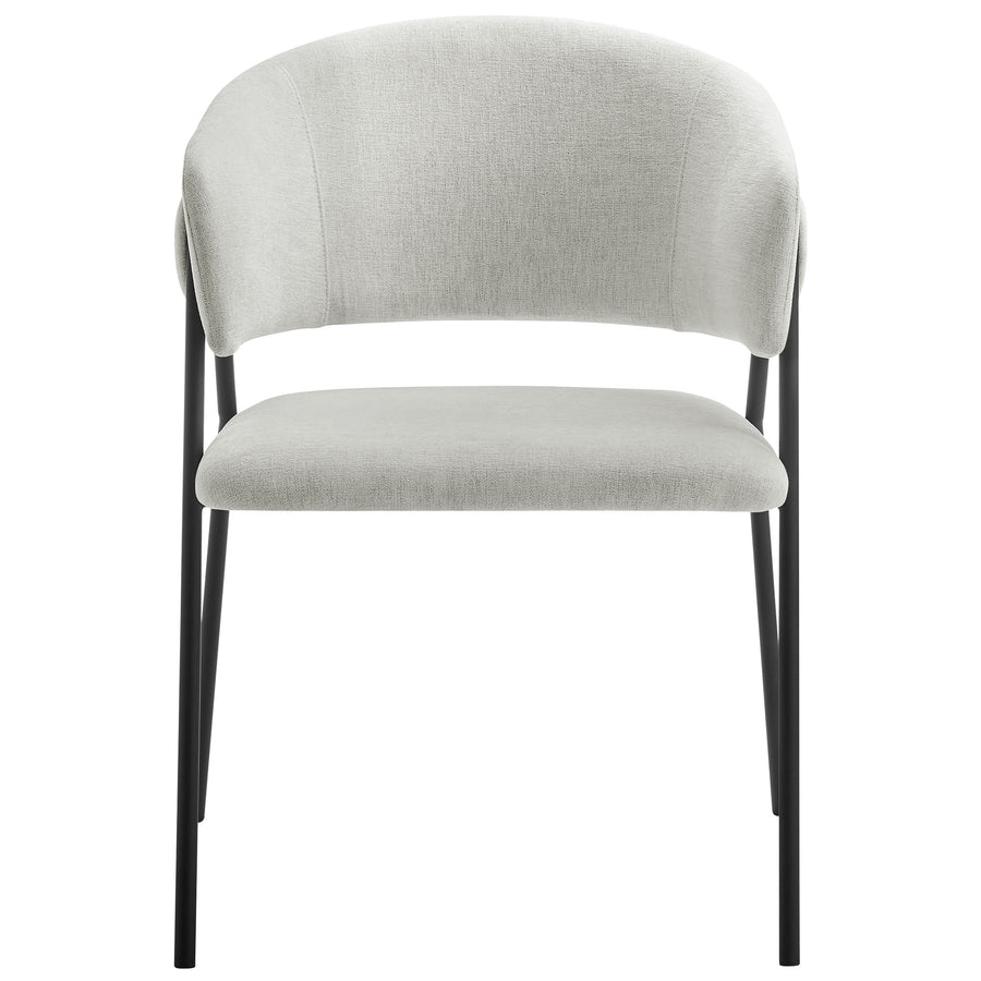Ronan Upholstered Heathered Chenille Dining Chairs Set of 2 in Newsprint Black