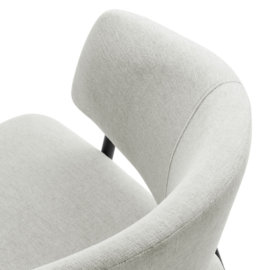 Ronan Upholstered Heathered Chenille Dining Chairs Set of 2 in Newsprint Black