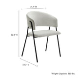 Ronan Upholstered Heathered Chenille Dining Chairs Set of 2 in Newsprint Black