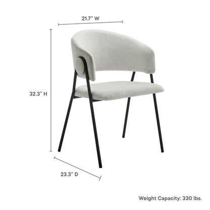 Nella Upholstered Heathered Chenille Dining Chairs Set of 2 by Furniture For America