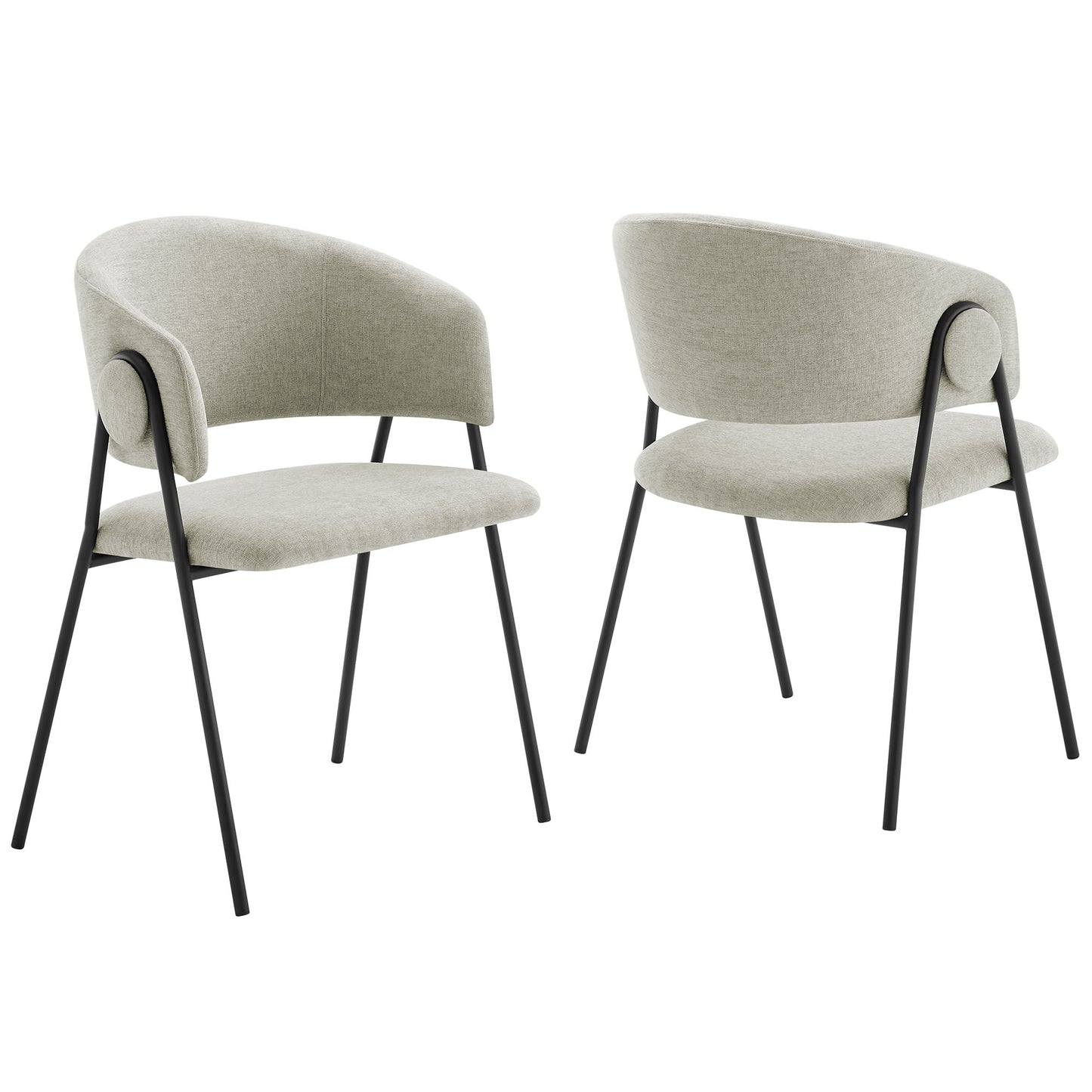 Nella Upholstered Heathered Chenille Dining Chairs Set of 2 by Furniture For America