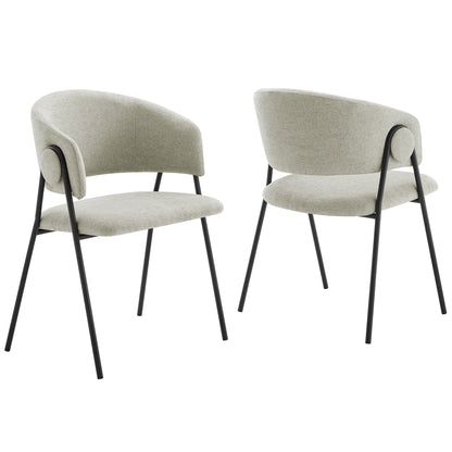 Nella Upholstered Heathered Chenille Dining Chairs Set of 2 by Furniture For America