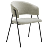 Ronan Upholstered Heathered Chenille Dining Chairs Set of 2 in Taupe Black