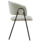 Ronan Upholstered Heathered Chenille Dining Chairs Set of 2 in Taupe Black