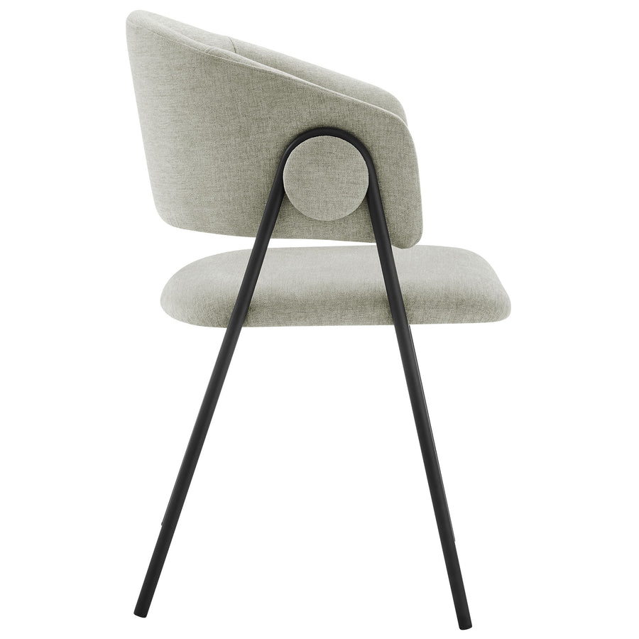 Ronan Upholstered Heathered Chenille Dining Chairs Set of 2 in Taupe Black