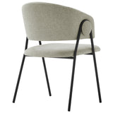 Ronan Upholstered Heathered Chenille Dining Chairs Set of 2 in Taupe Black