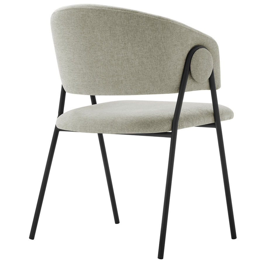 Ronan Upholstered Heathered Chenille Dining Chairs Set of 2 in Taupe Black