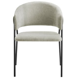 Ronan Upholstered Heathered Chenille Dining Chairs Set of 2 in Taupe Black