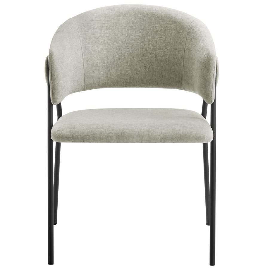 Ronan Upholstered Heathered Chenille Dining Chairs Set of 2 in Taupe Black