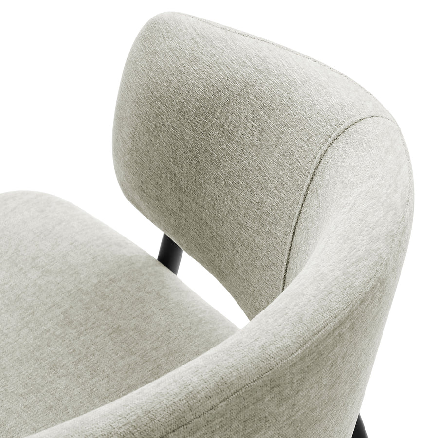 Ronan Upholstered Heathered Chenille Dining Chairs Set of 2 in Taupe Black