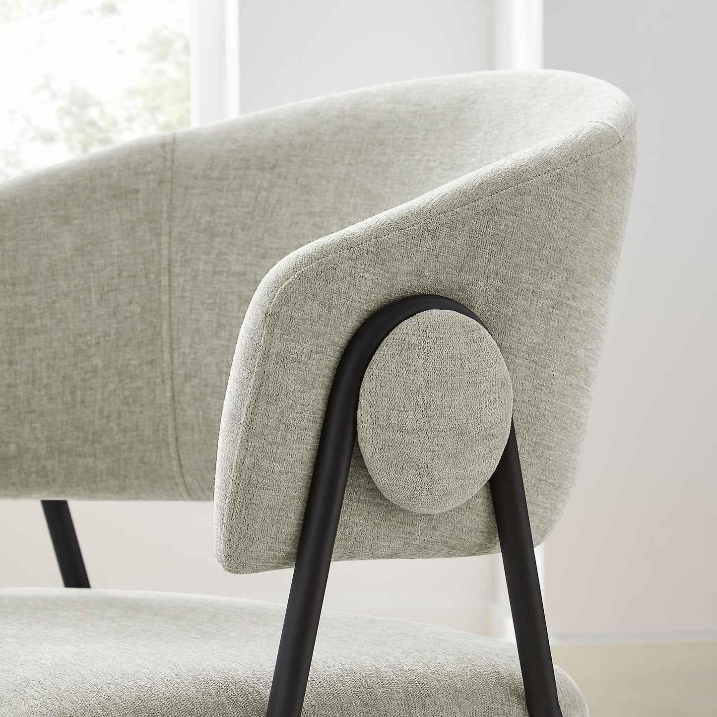 Nella Upholstered Heathered Chenille Dining Chairs Set of 2 by Furniture For America