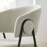 Ronan Upholstered Heathered Chenille Dining Chairs Set of 2 in Taupe Black