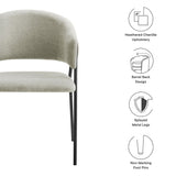 Ronan Upholstered Heathered Chenille Dining Chairs Set of 2 in Taupe Black