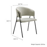 Ronan Upholstered Heathered Chenille Dining Chairs Set of 2 in Taupe Black