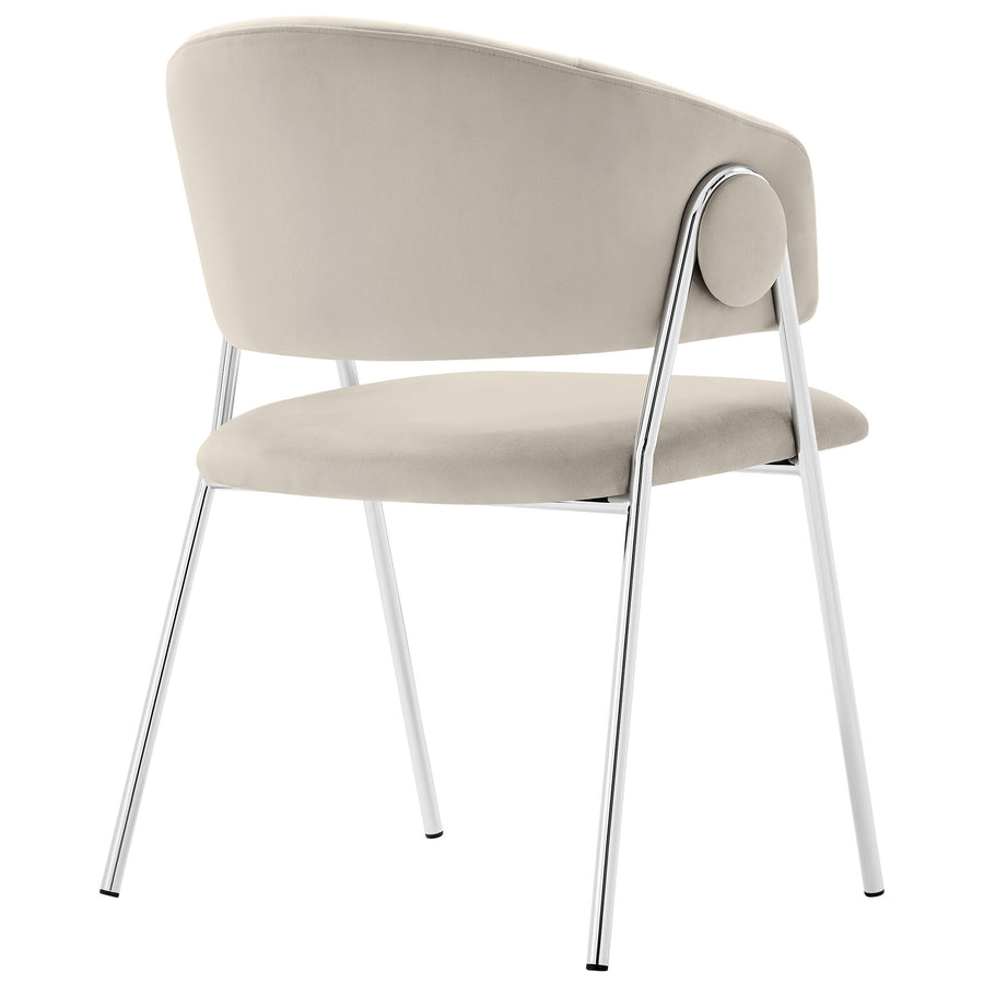 Ronan Upholstered Performance Velvet Dining Chair Set of 2 in Almond Silver
