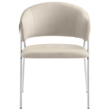 Ronan Upholstered Performance Velvet Dining Chair Set of 2 in Almond Silver