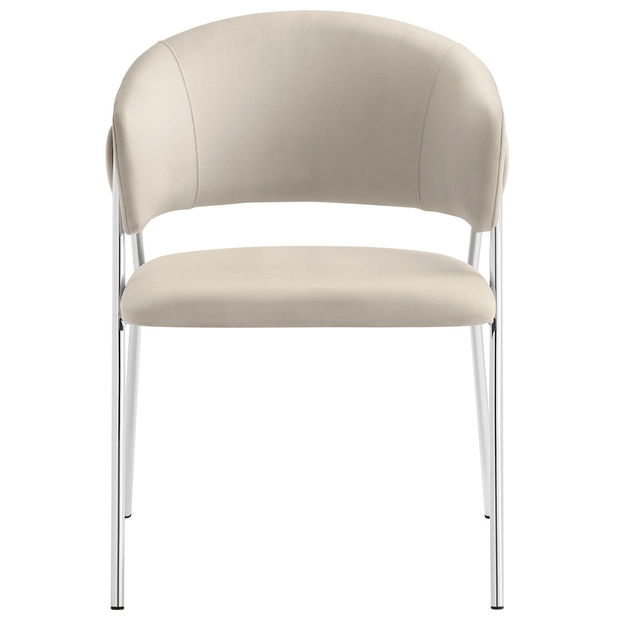 Ronan Upholstered Performance Velvet Dining Chair Set of 2 in Almond Silver