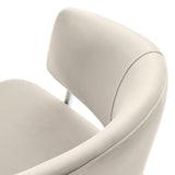 Ronan Upholstered Performance Velvet Dining Chair Set of 2 in Almond Silver