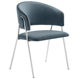 Ronan Upholstered Performance Velvet Dining Chair Set of 2 in Cadet Blue