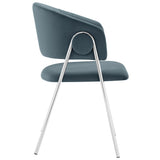 Ronan Upholstered Performance Velvet Dining Chair Set of 2 in Cadet Blue