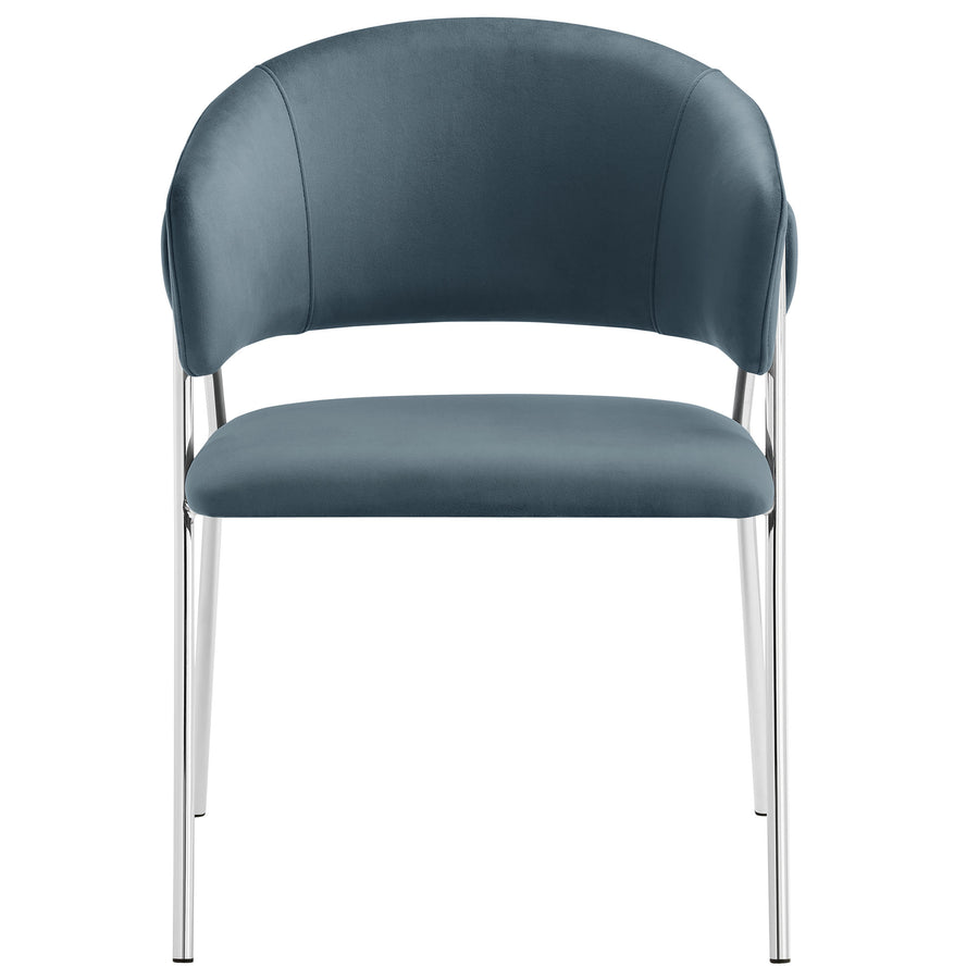 Ronan Upholstered Performance Velvet Dining Chair Set of 2 in Cadet Blue