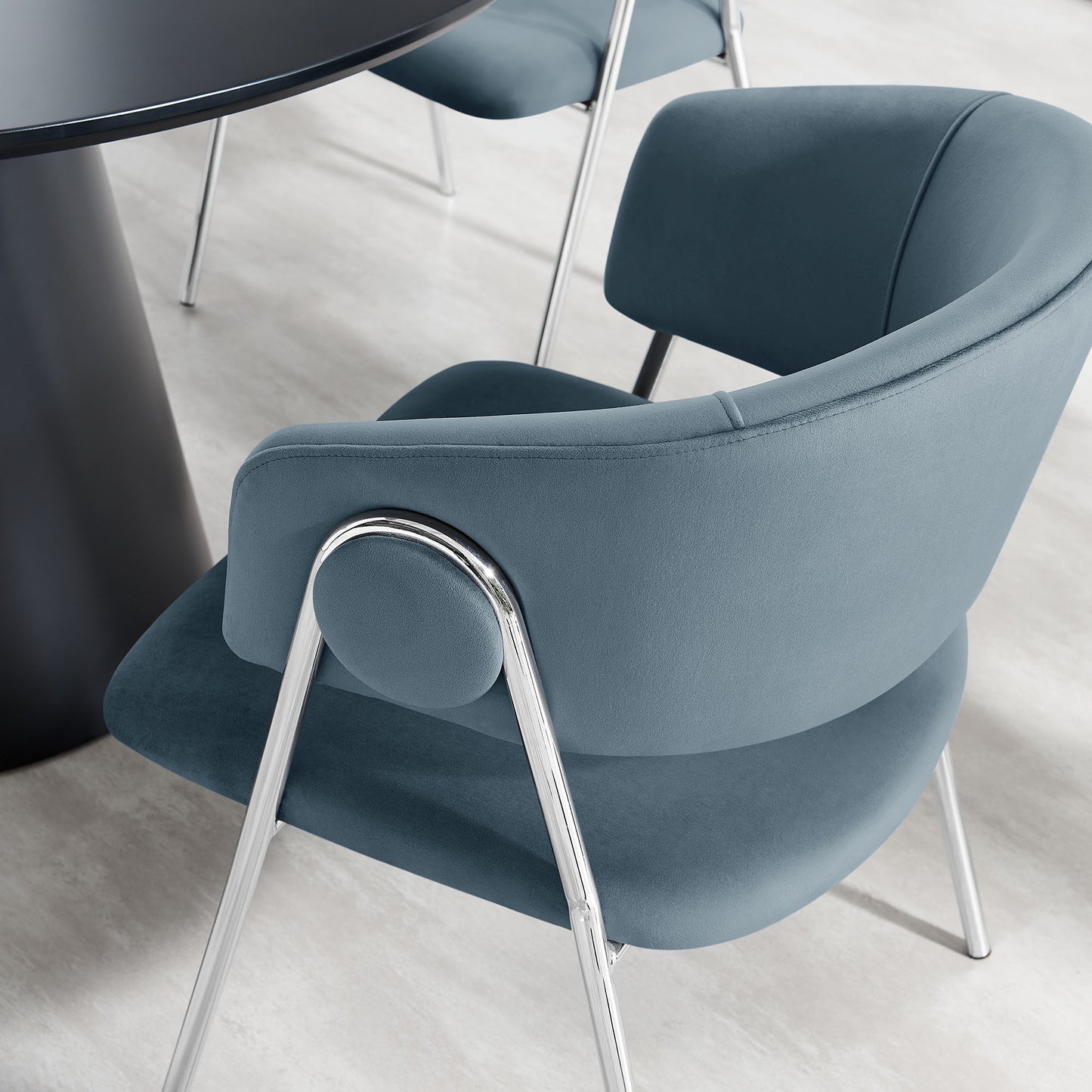 Nella Upholstered Performance Velvet Dining Chair Set of 2 by Furniture For America