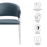 Ronan Upholstered Performance Velvet Dining Chair Set of 2 in Cadet Blue