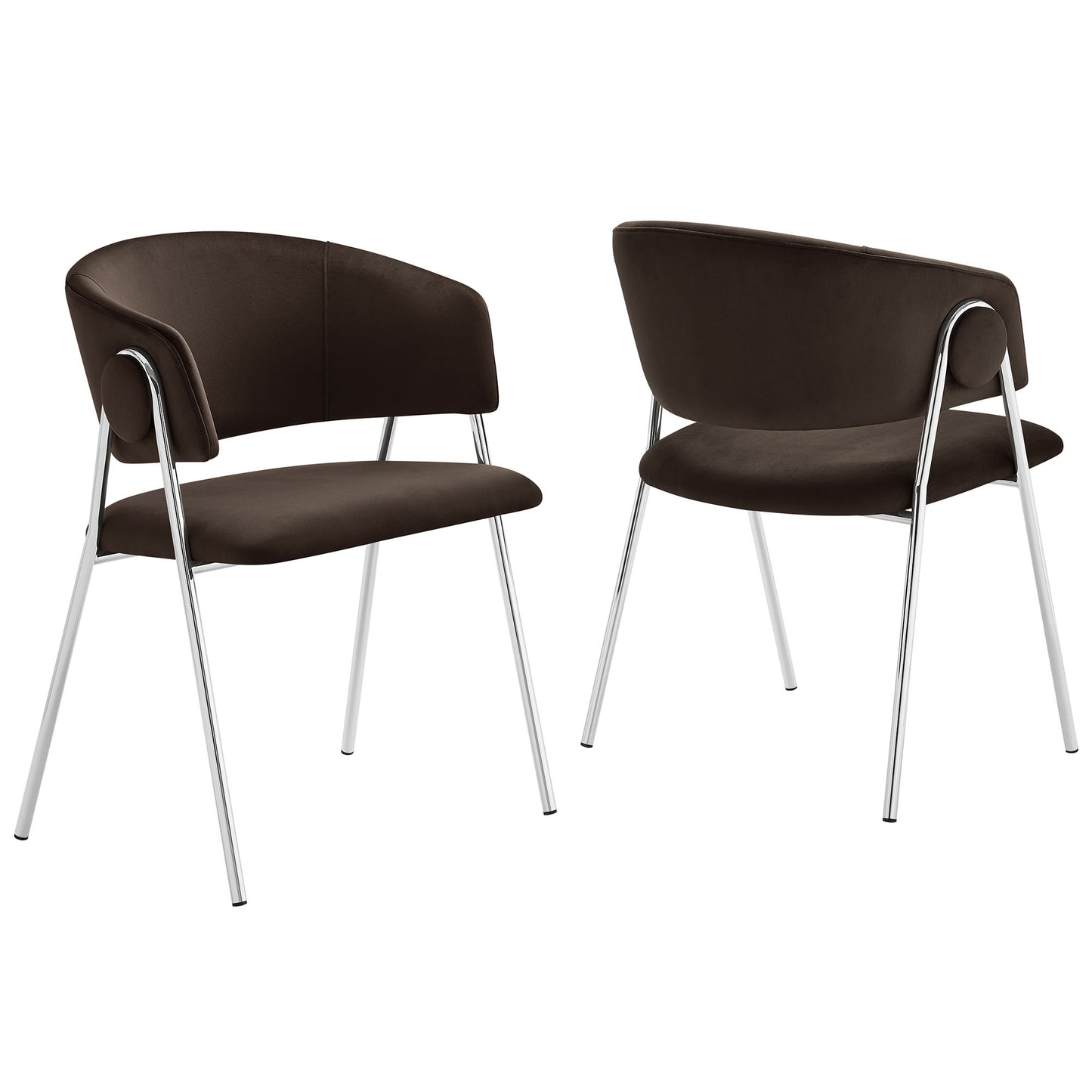 Nella Upholstered Performance Velvet Dining Chair Set of 2 by Furniture For America