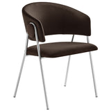 Ronan Upholstered Performance Velvet Dining Chair Set of 2 in Chocolate Brown
