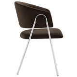 Ronan Upholstered Performance Velvet Dining Chair Set of 2 in Chocolate Brown