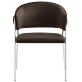 Ronan Upholstered Performance Velvet Dining Chair Set of 2 in Chocolate Brown