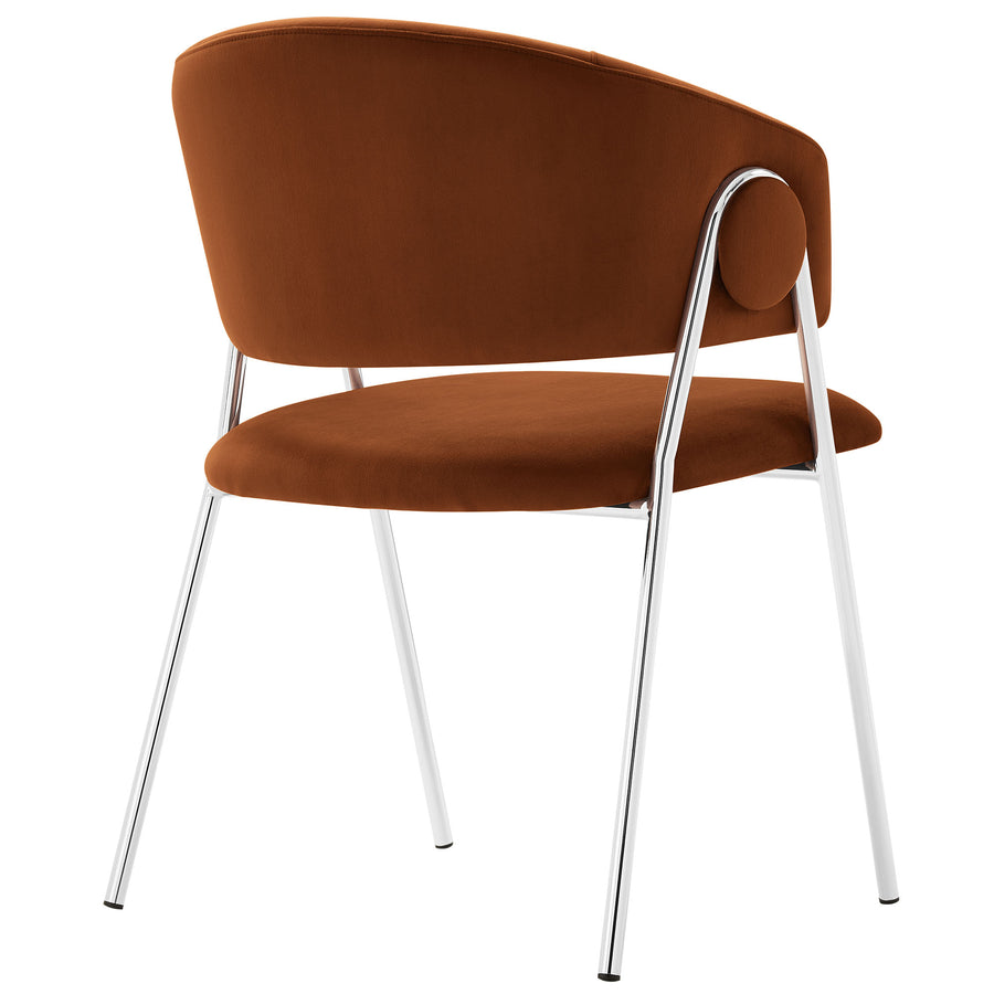 Ronan Upholstered Performance Velvet Dining Chair Set of 2 in Rust Silver