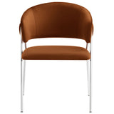 Ronan Upholstered Performance Velvet Dining Chair Set of 2 in Rust Silver