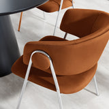 Ronan Upholstered Performance Velvet Dining Chair Set of 2 in Rust Silver
