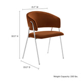 Ronan Upholstered Performance Velvet Dining Chair Set of 2 in Rust Silver