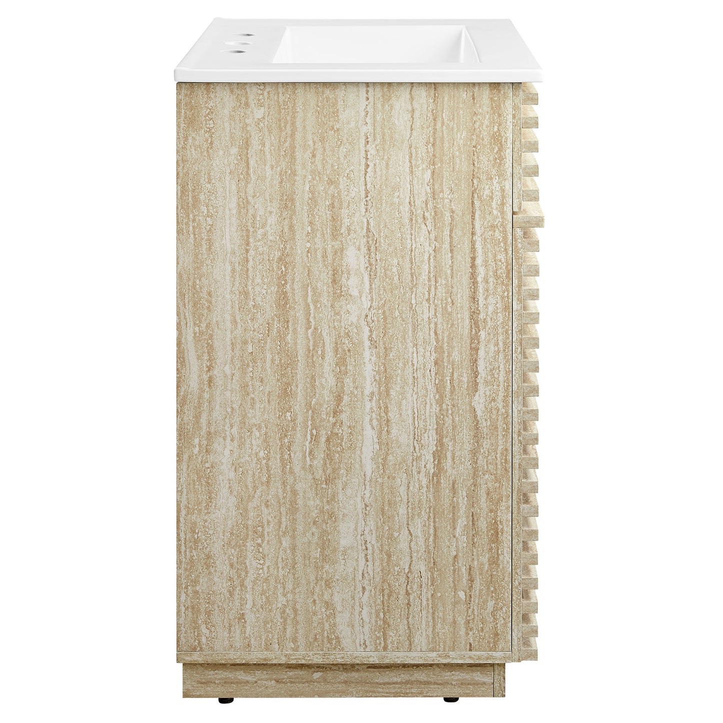 Render 24" Faux Travertine Bathroom Vanity With Sink by Furniture For America