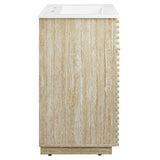 Vera 24" Faux Travertine Bathroom Vanity With Sink in White