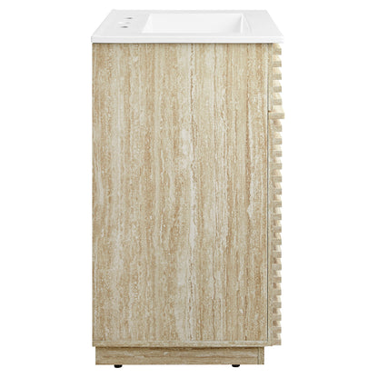 Render 24" Faux Travertine Bathroom Vanity With Sink by Furniture For America