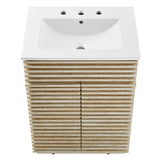 Vera 24" Faux Travertine Bathroom Vanity With Sink in White