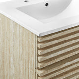 Vera 24" Faux Travertine Bathroom Vanity With Sink in White