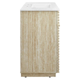 Vera 36" Faux Travertine Bathroom Vanity With Sink in White