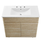 Vera 36" Faux Travertine Bathroom Vanity With Sink in White
