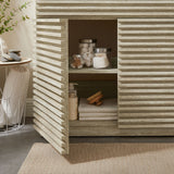 Vera 36" Faux Travertine Bathroom Vanity With Sink in White