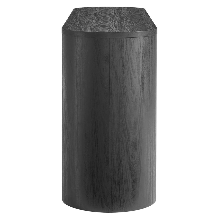 Laurel 71" Rounded Sideboard Storage Cabinet in Black