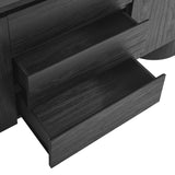Laurel 71" Rounded Sideboard Storage Cabinet in Black