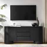 Laurel 71" Rounded Sideboard Storage Cabinet in Black