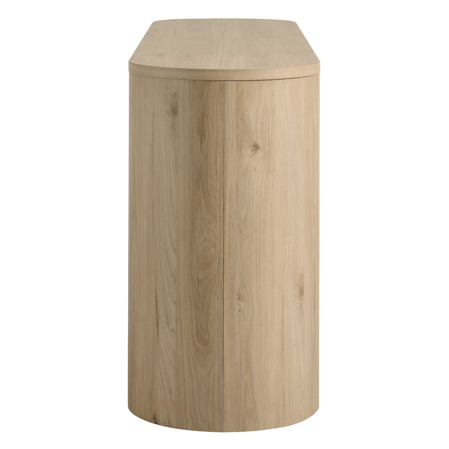 Laurel 71" Rounded Sideboard Storage Cabinet in Hickory Frost