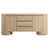 Laurel 71" Rounded Sideboard Storage Cabinet in Hickory Frost