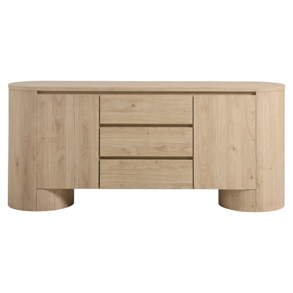 Duval 71" Rounded Sideboard Storage Cabinet by Furniture For America